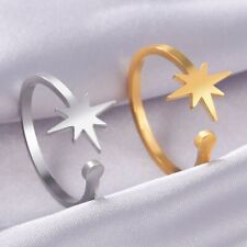 Anel aberto estrela octogonal corte simples masculino feminino moderno ajustável comprar usado  Enviando para Brazil