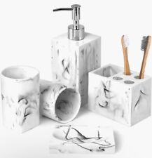 Conjunto de acessórios de banheiro 5 peças dispensador de sabão aparência mármore suporte para escova de dentes comprar usado  Enviando para Brazil