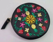 Bolsa carteira Neiman Marcus pequena redonda bordada de couro bolsa carteira comprar usado  Enviando para Brazil