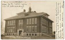 Brillion Wisconsin WI ~ Old High School Building RPPC Real Photo Postcard 1909 for sale  Shipping to South Africa