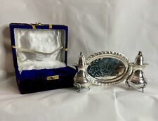Used, EPNS Vintage Silver Plated Salt & Pepper Shakers with Tray & Velvet Storage Box for sale  Shipping to South Africa