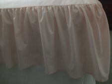PEACH FRILLED POLYCOTTON BED BASE VALANCE DOUBLE W132xL188cm FRILL D: 38.5cm, used for sale  Shipping to South Africa