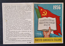 NUOVA E USATA TESSERA DEL PARTITO COMUNISTA ITALIANO ANNO 1987 P.C.I 
