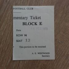 Ticket 1969 norwich for sale  CHICHESTER