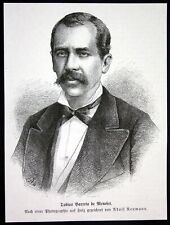 Circa 1880 Tobias Barreto Poeta Jurist Ritratto Incisione su Legno Stampa Antica comprar usado  Enviando para Brazil