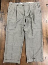 Pantalones para hombre Zanella by Nordstrom Austin 42X25 bronceado pantalones de vestir lana plisada segunda mano  Embacar hacia Argentina