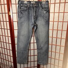 Usado, Jeans azul masculino Route 66 tamanho 33/30 pernas retas com design usado) comprar usado  Enviando para Brazil