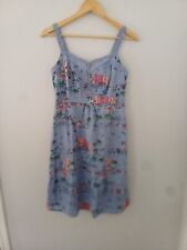 Mantaray Women's Blue Pink Beach Print Strappy Sun Dress UK 10 Sunmer Holiday, used for sale  Shipping to South Africa