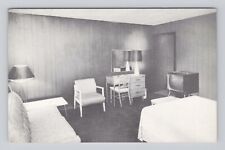 Postcard Comet Motel East of Elgin Illinois Wood Paneling Single Bed Room TV for sale  Shipping to South Africa