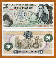 Usado, Colombia, 20 pesos oro, 1983, P-409d, unc segunda mano  Embacar hacia Argentina