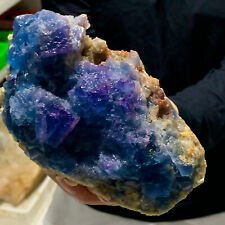 286G  Natural blue cubic fluorite cluster mineral samples, used for sale  Shipping to Canada