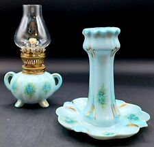 Conjunto de cômoda floral azul e abajur a óleo antigo de porcelana comprar usado  Enviando para Brazil
