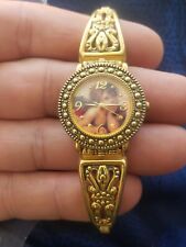 Relógio feminino Sii Seiko tom dourado stretch F67611-7 Raphaels Thinking Cherub Angel comprar usado  Enviando para Brazil