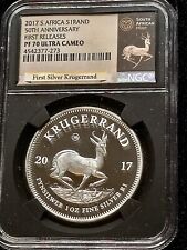 2017 S. Africa S1RAND 50th Anniv. First Releases PF70 Ultra Cameo .999 silver  for sale  Shipping to South Africa