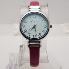 Relógio feminino Genebra mostrador prateado pulseira rosa aço inoxidável... BATERIA NOVA comprar usado  Enviando para Brazil