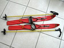 alte Kinder Holzski Ski (68 cm) rot+ Stöcke, Deko Winter Skihütte gebraucht kaufen  Frankfurt