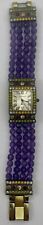 Heidi Daus Swarovski Crystal 4 Strand Purple Bead Watch Multi Color Facets for sale  Shipping to South Africa