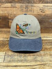 Monarch Butterflies Embroidered Cotton Cap Khaki/Blue Color Hat, used for sale  Shipping to South Africa