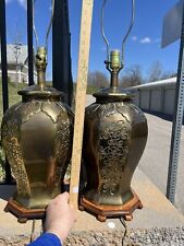 pair brass lamps vintage urn for sale  Horsham