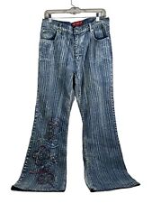 Usado, Jeans Solo feminino vintage anos 90 tamanho 12 listras lavagem ácida bordado perna alargada comprar usado  Enviando para Brazil