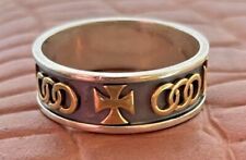 Retired James Avery Sterling &14K Gold Pattée Crosses & Circles Band (size 13.5) for sale  San Angelo