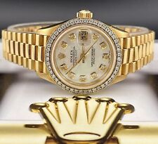 Reloj Presidente Rolex Datejust 26 mm oro amarillo 18k hielo 2 quilates diamantes segunda mano  Embacar hacia Mexico