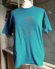 Unique petrol t-shirt size S with hotfix rhinestone motif owl for sale  Shipping to South Africa