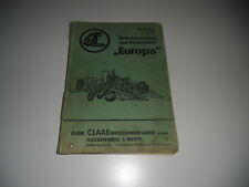 Manual de Instrucciones Et Catálogo Claas Europa Cosechadora, usado segunda mano  Embacar hacia Argentina
