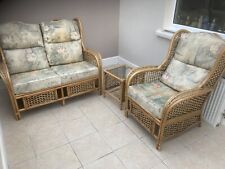 3 Piece Conservatory Suite Cane Wicker Bamboo - 2 Seater Sofa, Chair & table for sale  COVENTRY
