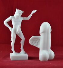 PAN - Conjunto de sátiro Dios Griego de lo Salvaje y símbolo fálico Estatua Escultura Blanco segunda mano  Embacar hacia Argentina