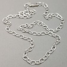 Collar de cadena de eslabones de cable de plata esterlina sólida 925 41 cm (16") 4 g 3 mm, usado segunda mano  Embacar hacia Argentina