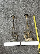 Stag candlesticks marble for sale  NEWCASTLE UPON TYNE