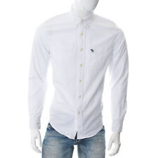 Camisa masculina Abercrombie & Fitch branca média M botão manga longa 1 bolso comprar usado  Enviando para Brazil
