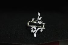 Anel de casamento folheado a ouro branco 14K corte marquesa simulado protetor realçador de diamante, usado comprar usado  Enviando para Brazil