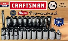 CRAFTSMAN 44 Short & Deep 1/4 SAE & METRIC 6pt ratchet wrench socket set for sale  Shipping to South Africa