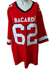 Camiseta deportiva de fútbol americano de ron Bacardi para hombre XXL roja blanca negra #62 cuello en V doble cara segunda mano  Embacar hacia Argentina
