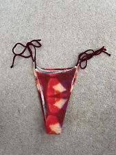 Free People Beach Michelle Triangle Bikini Bottoms BNWOT Size M Red Orange for sale  Shipping to South Africa