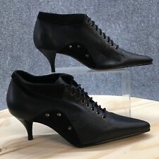 Salto Datelli Feminino 7.5 Bombas Gatinho Couro Preto Biqueira Apontada com Cadarço Casual comprar usado  Enviando para Brazil