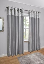 Crushed Velvet Band Eyelet Curtain / Silver / 46"x90" / ONE PANEL, used for sale  Shipping to South Africa