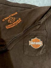 Vintage Harley Davidson Motorcycle Shirt Men XL Brown Embroidered Patched NJ Y2K for sale  Shipping to South Africa