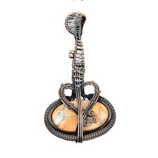 Used, Maligano Jasper Jewelry Copper Wire Wrapped Guitar Pendant For Women 3.94" for sale  Shipping to South Africa