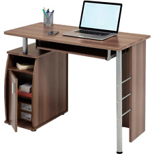 Home Office Desk Computer Storage Cupboard Pull-out Shelf WFH Dark Walnut Elver for sale  Shipping to South Africa