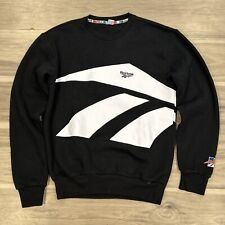 Vtg Y2k Reebok Crew Neck SWEATER Mens SMALL Chest 20” Striped Retro Sweatshirt for sale  Shipping to South Africa
