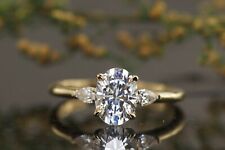 2.10 Ctw Oval Cut VVS1 Moissanite Wedding Engagement Ring Solid 14k Yellow Gold for sale  Shipping to South Africa