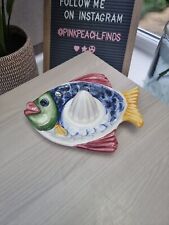 Vintage Ceramic Fish Shaped Manual Citrus Lemon Fruit Squeezer Juicer - 8'' for sale  Shipping to South Africa