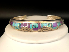 Vintage Native American Navajo CH? Sterling Turq Opal Sugilite Cuff Bracelet for sale  Shipping to South Africa