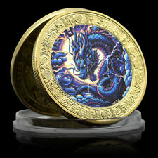 Moneda de Oro Conmemorativa del Año del Zodiaco 2024 Medalla Dragón Azul Coleccionables segunda mano  Embacar hacia Argentina
