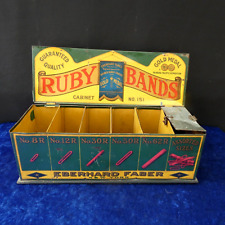 VTG**RARE** EBERHARD FABER RUBY BANDS MONGOL PENCILS STORE DISPLAY CABINET SIGN, used for sale  Shipping to South Africa