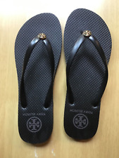Sandálias tanga de borracha preta nova sem caixa Tory Burch monograma chinelos 8 (adequado para 7-7,5), usado comprar usado  Enviando para Brazil