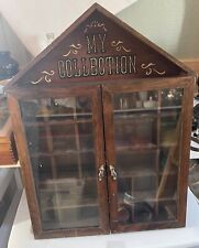 Used, Vintage Wooden Hanging Display Cabinet Glass Doors Enesco Miniature Shadow Box for sale  Shipping to South Africa